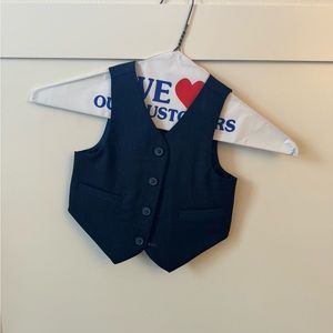 Janie & Jack Special Occasion Navy Suit Vest Size 6-12 Months